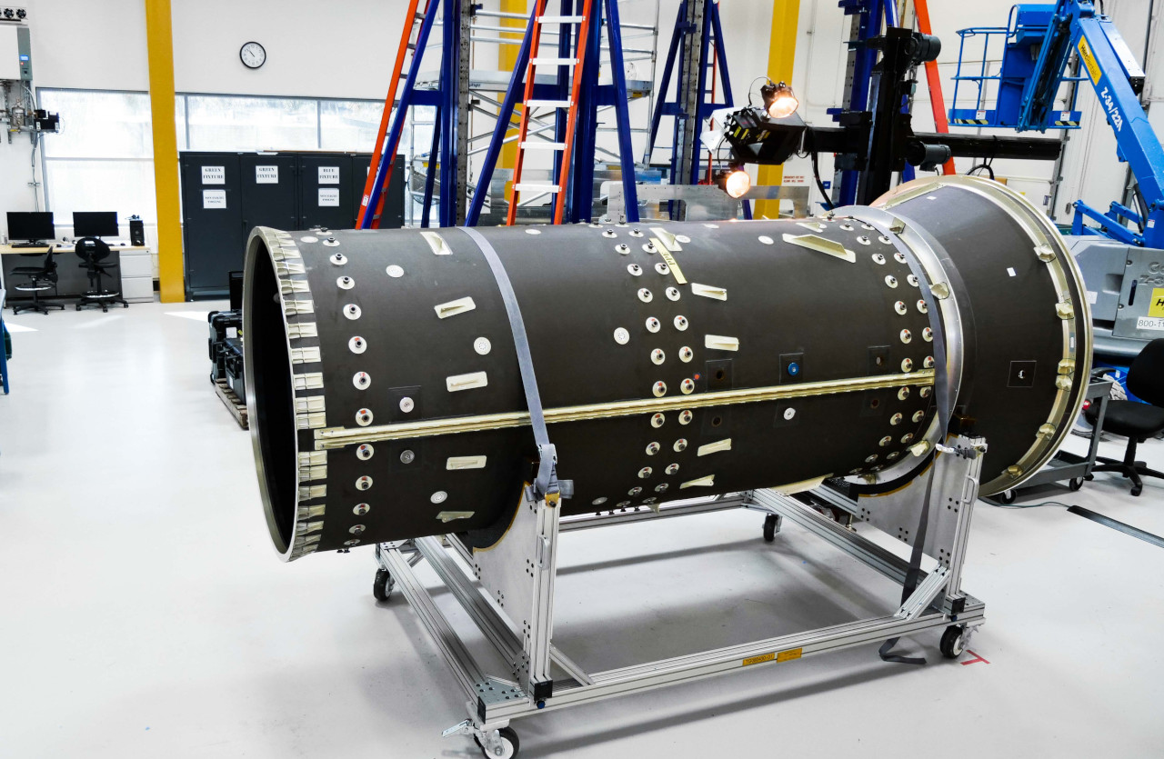 Completed assembly of PPE’s central cylinder at Maxar’s facility in Palo Alto, CA