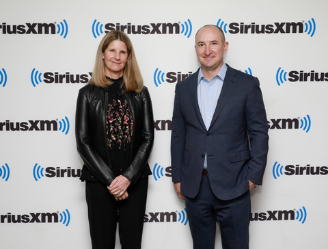 SiriusXM CEO Jennifer Witz and Maxar CEO Dan Jablonsky at SiriusXM’s headquarters in New York City on November 29, 2022. Credit: Maro Hagopian for SiriusXM.